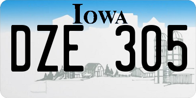 IA license plate DZE305