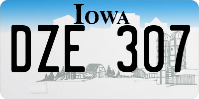 IA license plate DZE307