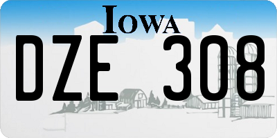 IA license plate DZE308