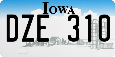 IA license plate DZE310