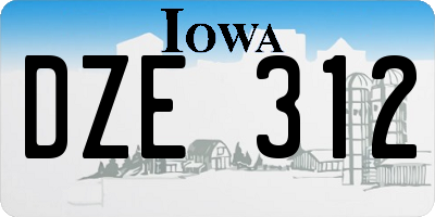 IA license plate DZE312