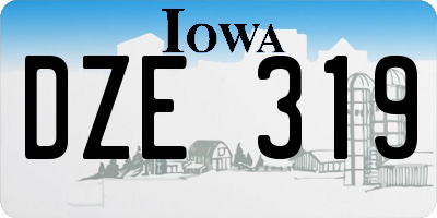 IA license plate DZE319