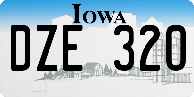 IA license plate DZE320