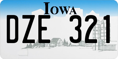 IA license plate DZE321