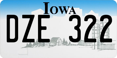 IA license plate DZE322