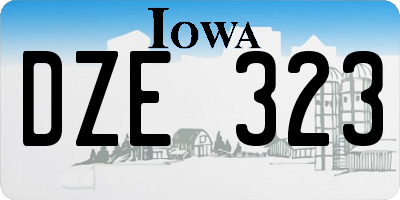 IA license plate DZE323