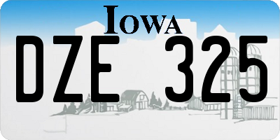 IA license plate DZE325