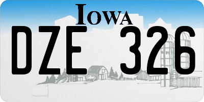 IA license plate DZE326