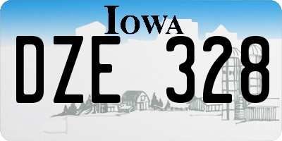 IA license plate DZE328