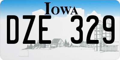 IA license plate DZE329