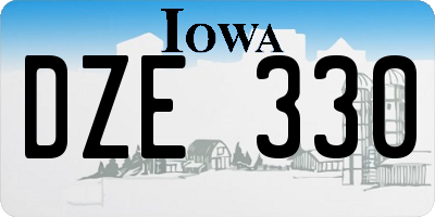 IA license plate DZE330