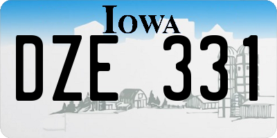 IA license plate DZE331