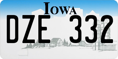 IA license plate DZE332