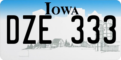 IA license plate DZE333