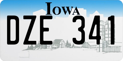 IA license plate DZE341