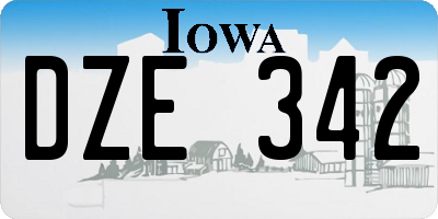 IA license plate DZE342