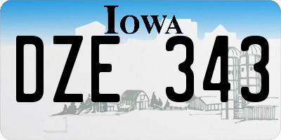 IA license plate DZE343