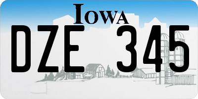 IA license plate DZE345