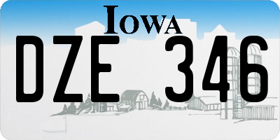 IA license plate DZE346