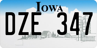 IA license plate DZE347