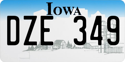 IA license plate DZE349