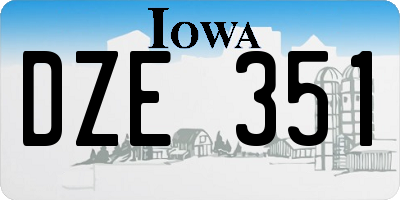 IA license plate DZE351