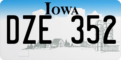 IA license plate DZE352