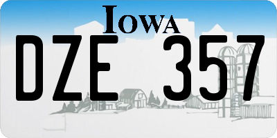 IA license plate DZE357