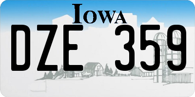 IA license plate DZE359