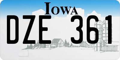 IA license plate DZE361