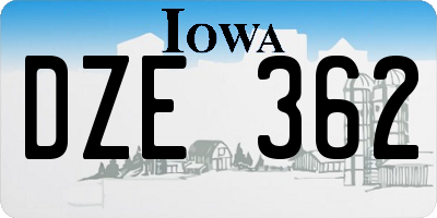 IA license plate DZE362