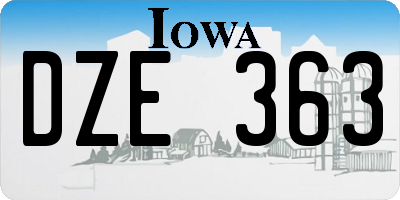 IA license plate DZE363