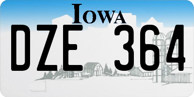 IA license plate DZE364