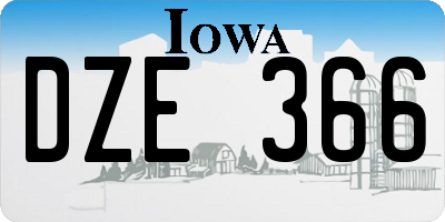 IA license plate DZE366