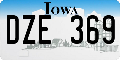 IA license plate DZE369