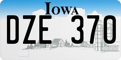 IA license plate DZE370