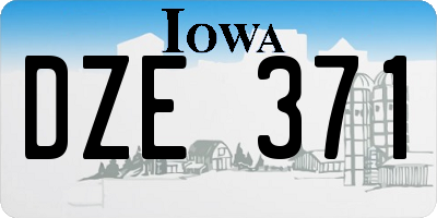 IA license plate DZE371