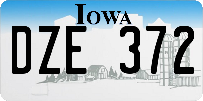 IA license plate DZE372