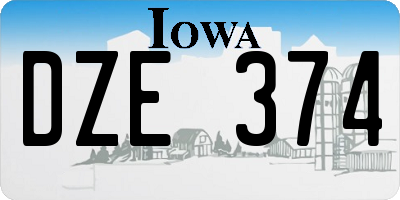 IA license plate DZE374