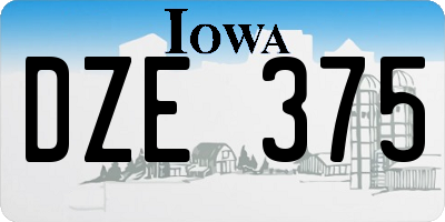 IA license plate DZE375