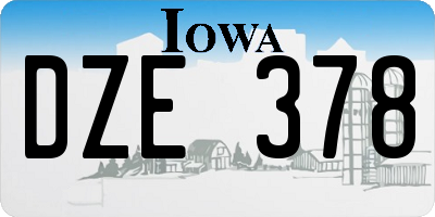 IA license plate DZE378