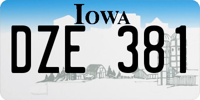 IA license plate DZE381