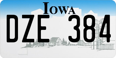 IA license plate DZE384