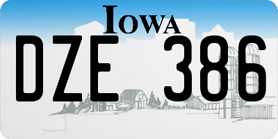 IA license plate DZE386