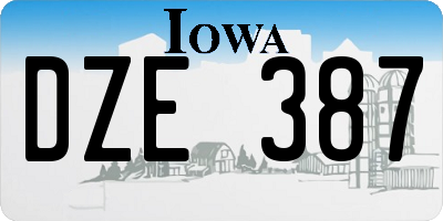 IA license plate DZE387