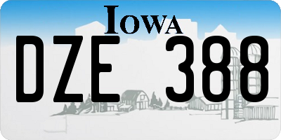 IA license plate DZE388