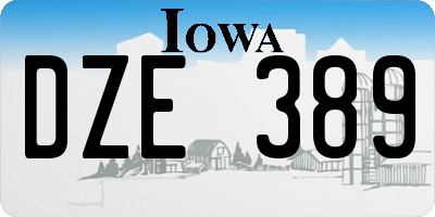 IA license plate DZE389