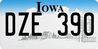 IA license plate DZE390