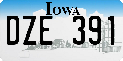 IA license plate DZE391