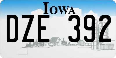 IA license plate DZE392